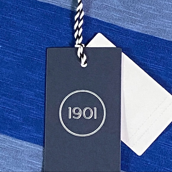 Short Sleeve Tee Shirt, Rugby Striped Crew Neck, 100% Cotten, 1901 by Nordstrom - Picture 7 of 9